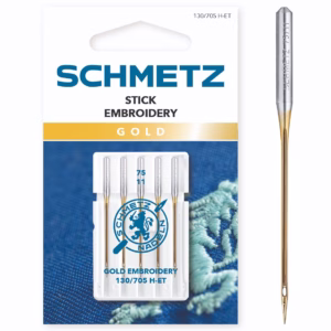 Aguja Dorada para Bordado Schmetz 130/705 H-ET 75