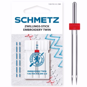 Aguja Gemela para Bordado Schmetz 130/705 H-E ZWI NE 2.0 75